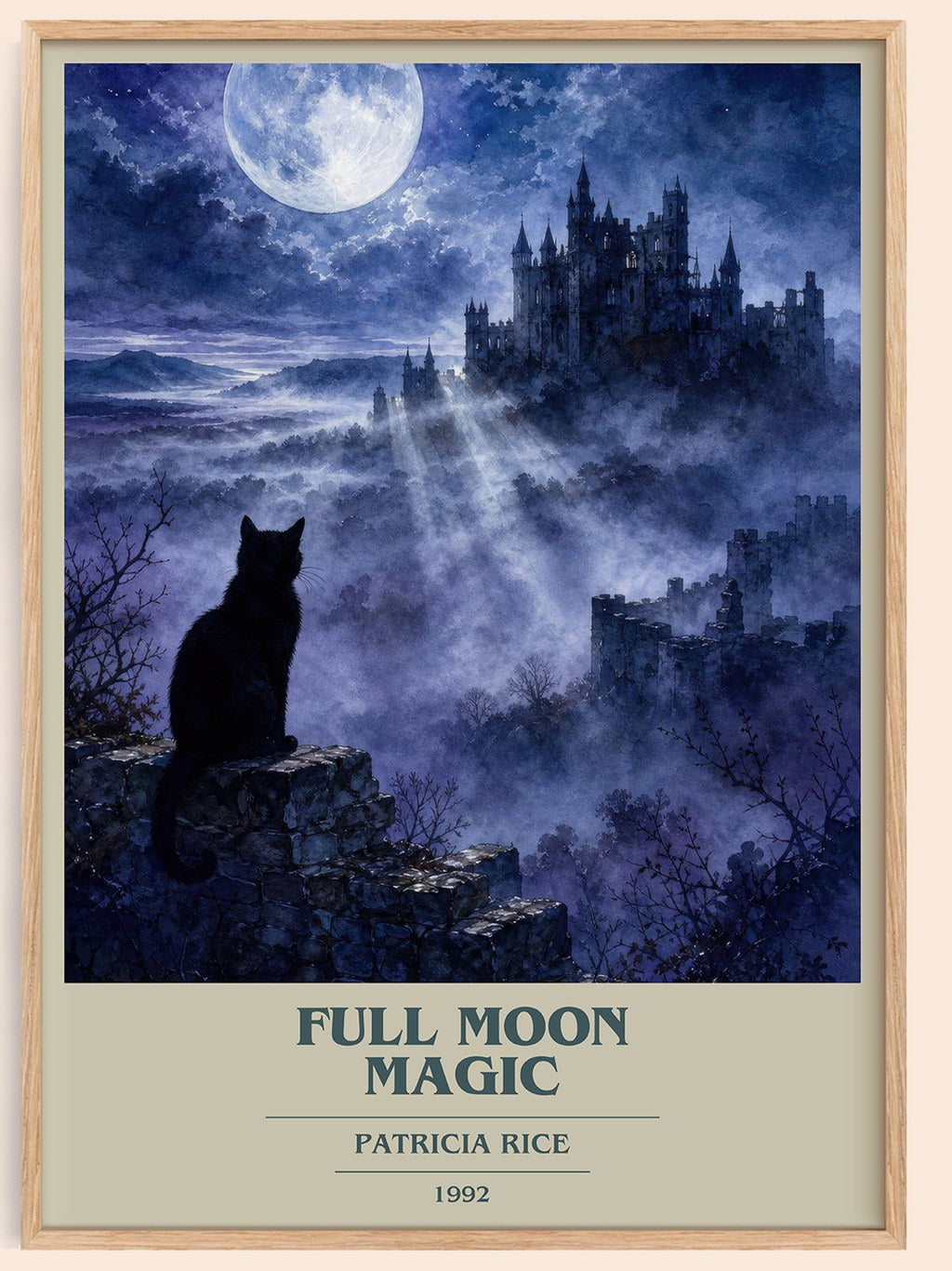 Full Moon Magic book cover book poster by Patricia Rice – framed literary art print