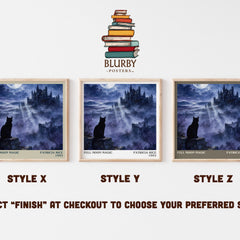 Full Moon Magic literary print in frame leaning in hallway – romance wall art