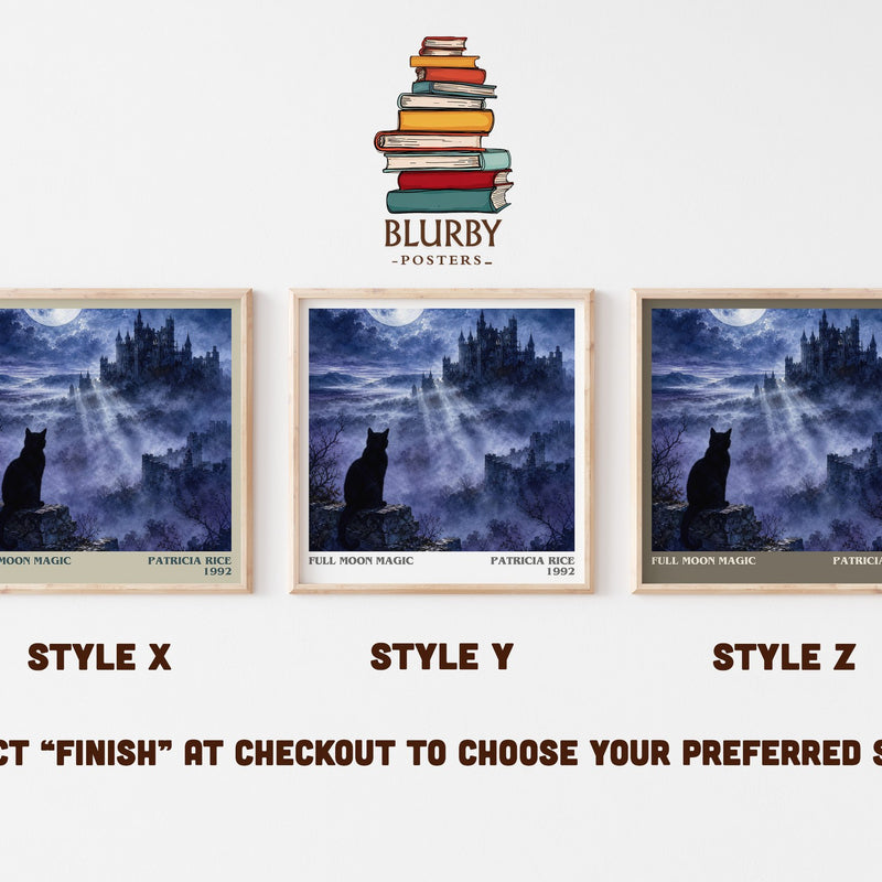 Full Moon Magic literary print in frame leaning in hallway – romance wall art