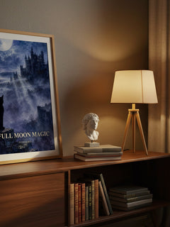 Full Moon Magic watercolour print on bookshelf – Patricia Rice fan gift