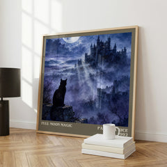 Full Moon Magic literary print framed by window – literary home decor