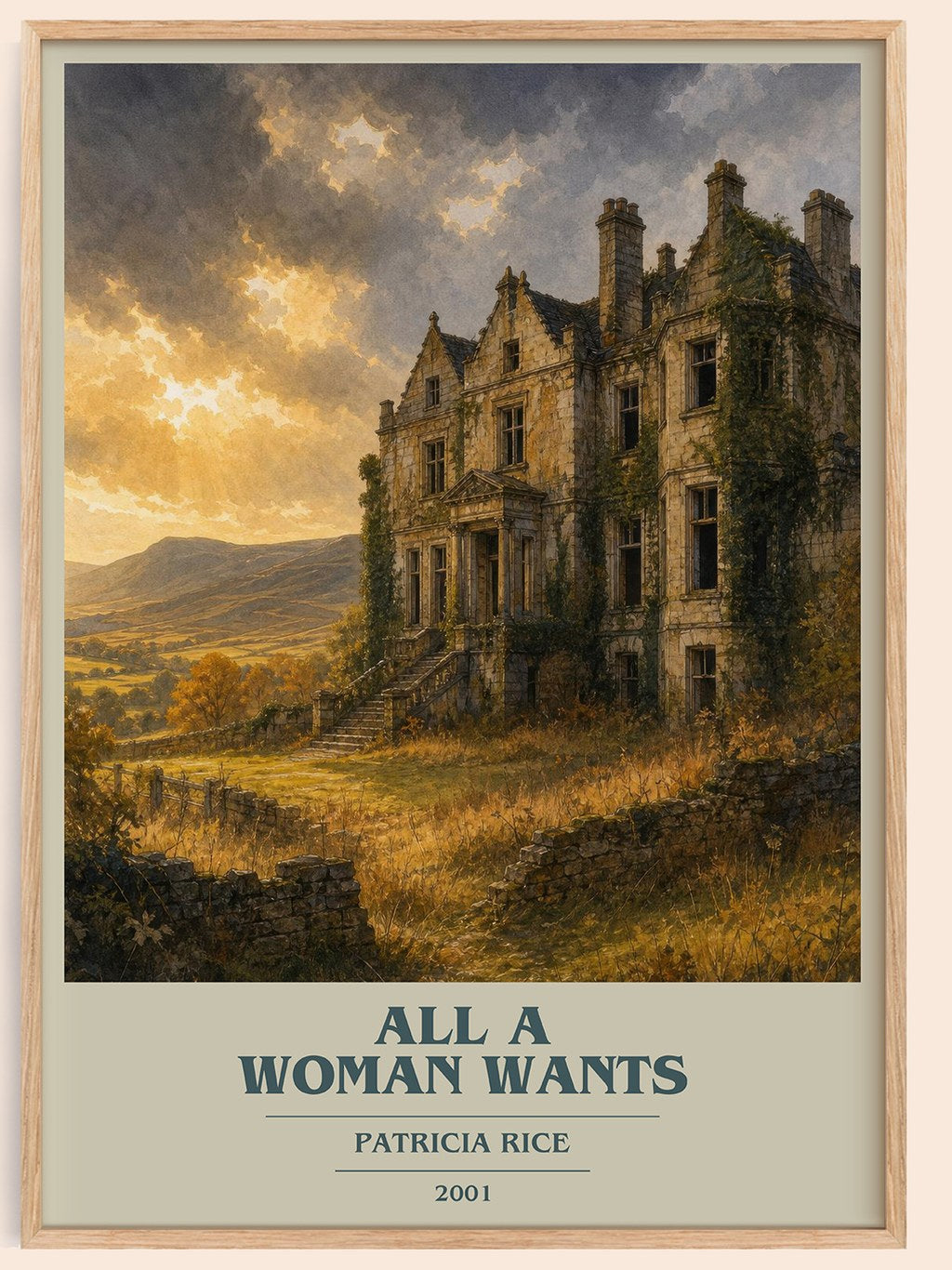 All a Woman Wants book cover book poster by Patricia Rice – framed literary art print
