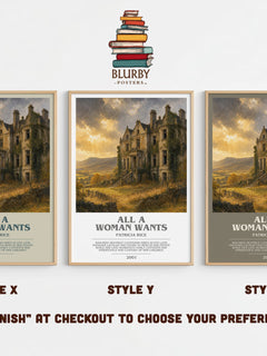 All a Woman Wants bookish print in frame leaning in hallway – romance wall art