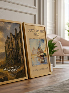 All a Woman Wants watercolour print framed by window – literary home decor