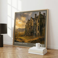 All a Woman Wants literary print framed by window – literary home decor