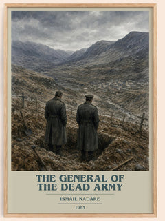 The General of the Dead Army book cover book poster by Ismail Kadare – framed literary art print