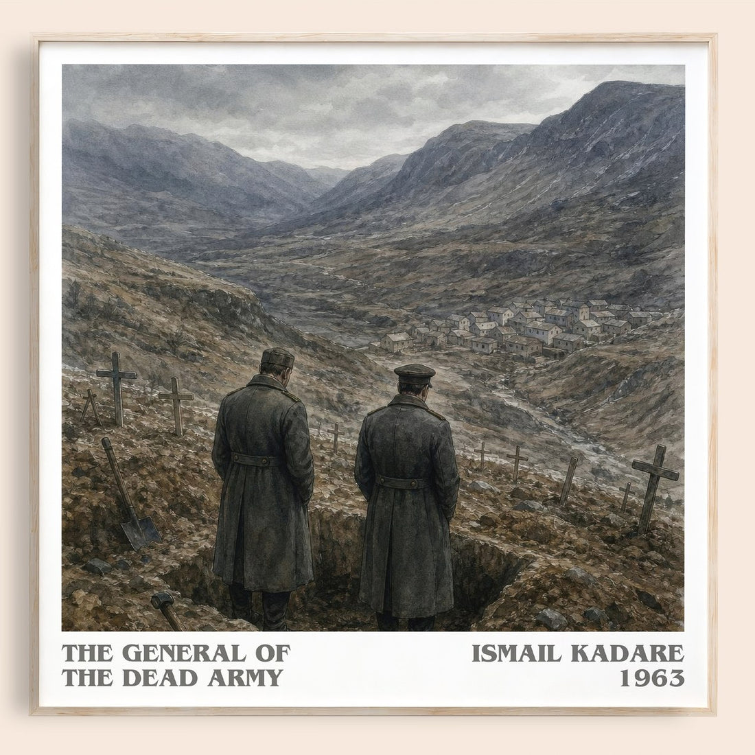 The General of the Dead Army literary book poster by Ismail Kadare – framed literary art print