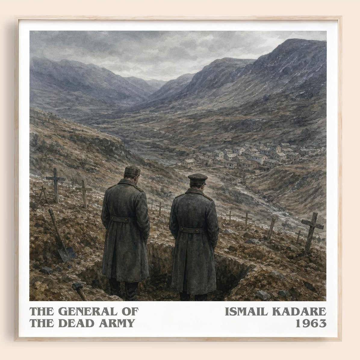 The General of the Dead Army literary book poster by Ismail Kadare – framed literary art print