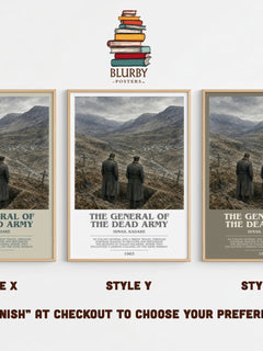 The General of the Dead Army bookish print in frame leaning in hallway – literary fiction wall art