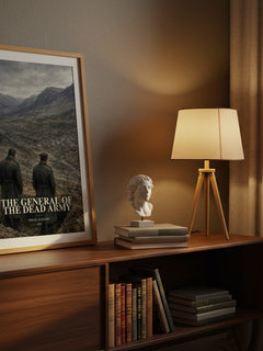 The General of the Dead Army watercolour print on bookshelf – Ismail Kadare fan gift