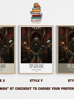 The Palace of Dreams book cover print in frame leaning in hallway – literary fiction wall art