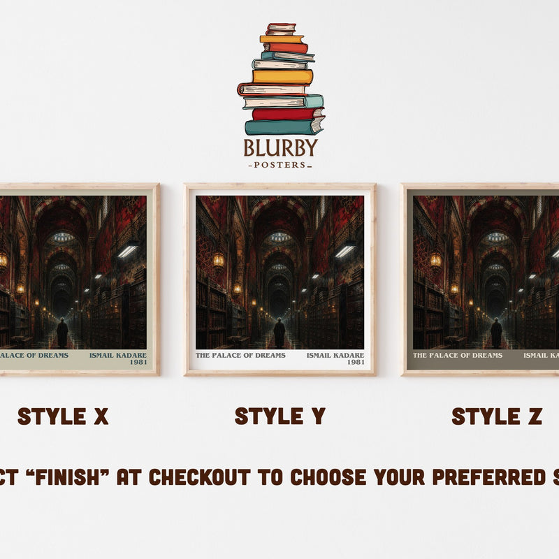 The Palace of Dreams literary print in frame leaning in hallway – literary fiction wall art