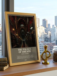 The Palace of Dreams bookish print framed by window – literary home decor