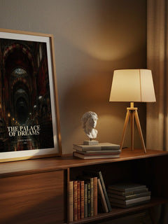 The Palace of Dreams watercolour print on bookshelf – Ismail Kadare fan gift