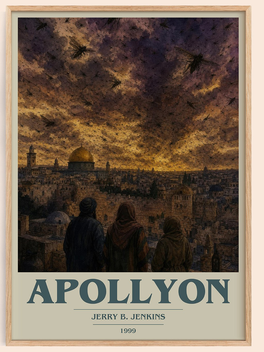 Apollyon book cover book poster by Jerry B. Jenkins – framed literary art print