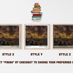 Apollyon literary print in frame leaning in hallway – thriller wall art