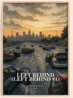 Left Behind (Left Behind #1) watercolour book poster by Jerry B. Jenkins – framed literary art print