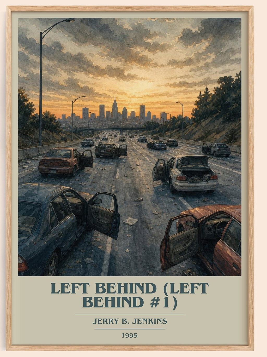 Left Behind (Left Behind #1) book cover book poster by Jerry B. Jenkins – framed literary art print