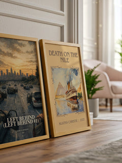 Left Behind (Left Behind #1) watercolour print framed by window – literary home decor