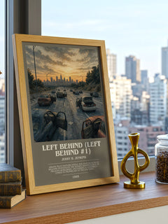 Left Behind (Left Behind #1) bookish print framed by window – literary home decor