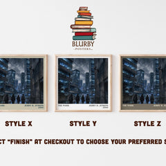 The Mark literary print in frame leaning in hallway – thriller wall art