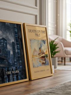 The Mark watercolour print framed by window – literary home decor
