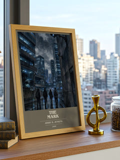 The Mark book cover print framed by window – literary home decor