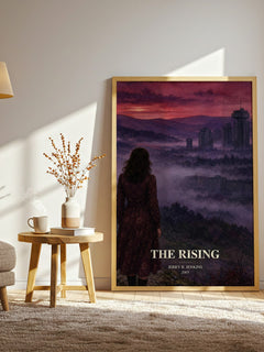 The Rising watercolour print in frame leaning in hallway – thriller wall art