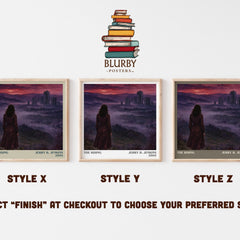 The Rising literary print in frame leaning in hallway – thriller wall art