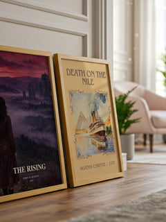 The Rising watercolour print framed by window – literary home decor