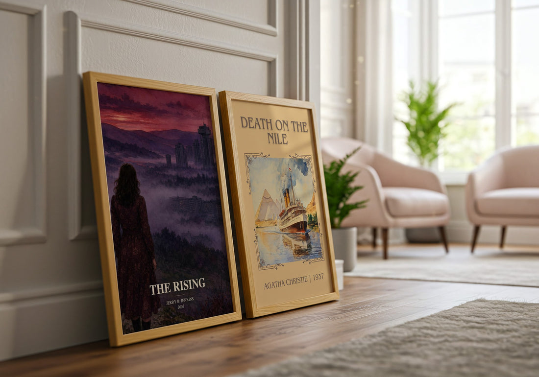The Rising watercolour print framed by window – literary home decor