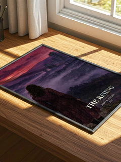 The Rising watercolour book poster framed on wall – thriller wall art
