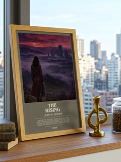 The Rising bookish print framed by window – literary home decor