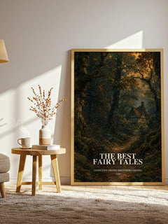 The Best fairy tales watercolour print in frame leaning in hallway – childrens wall art