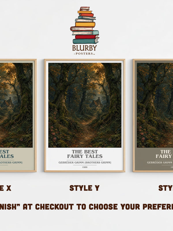 The Best fairy tales book cover print in frame leaning in hallway – childrens wall art