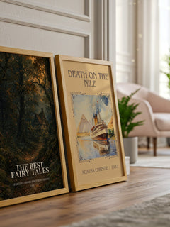 The Best fairy tales watercolour print framed by window – literary home decor