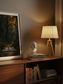 The Best fairy tales watercolour print on bookshelf – Gebrüder Grimm [Brothers Grimm] fan gift