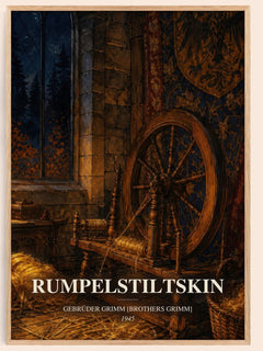 Rumpelstiltskin watercolour book poster by Gebrüder Grimm [Brothers Grimm] – framed literary art print