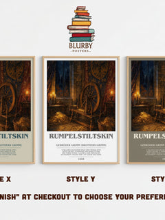 Rumpelstiltskin bookish print in frame leaning in hallway – childrens wall art