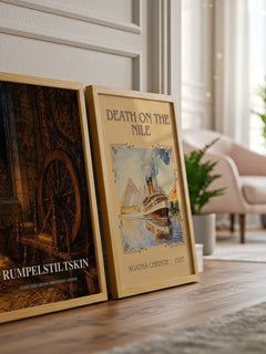 Rumpelstiltskin watercolour print framed by window – literary home decor