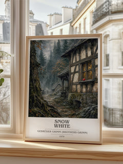 Snow White book cover poster colour and style options – Gebrüder Grimm [Brothers Grimm] book art