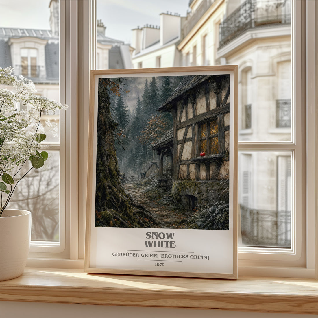 Snow White book cover poster colour and style options – Gebrüder Grimm [Brothers Grimm] book art