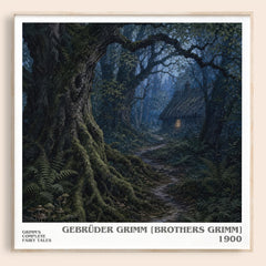 Grimm's Complete Fairy Tales literary book poster by Gebrüder Grimm [Brothers Grimm] – framed literary art print