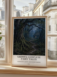 Grimm's Complete Fairy Tales book cover poster colour and style options – Gebrüder Grimm [Brothers Grimm] book art