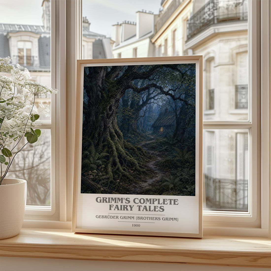 Grimm's Complete Fairy Tales book cover poster colour and style options – Gebrüder Grimm [Brothers Grimm] book art