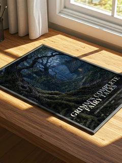 Grimm's Complete Fairy Tales watercolour book poster framed on wall – childrens wall art