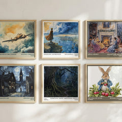 Grimm's Complete Fairy Tales literary art print colour and style options – Gebrüder Grimm [Brothers Grimm] book art