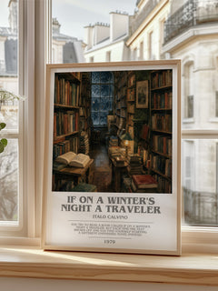 If on a Winter's Night a Traveler bookish poster colour and style options – Italo Calvino book art