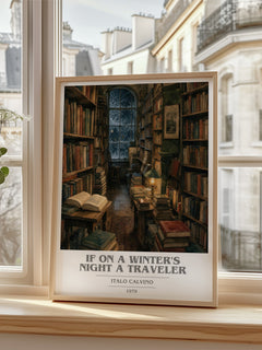 If on a Winter's Night a Traveler book cover poster colour and style options – Italo Calvino book art