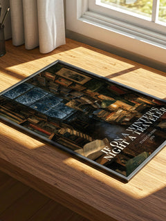 If on a Winter's Night a Traveler watercolour book poster framed on wall – literary fiction wall art